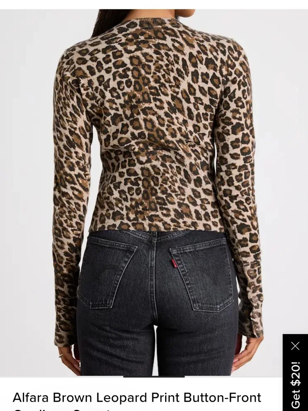 LULUS Alfara Brown Leproard Print Button Front Cardigan - Size Small - Picture 2 of 9